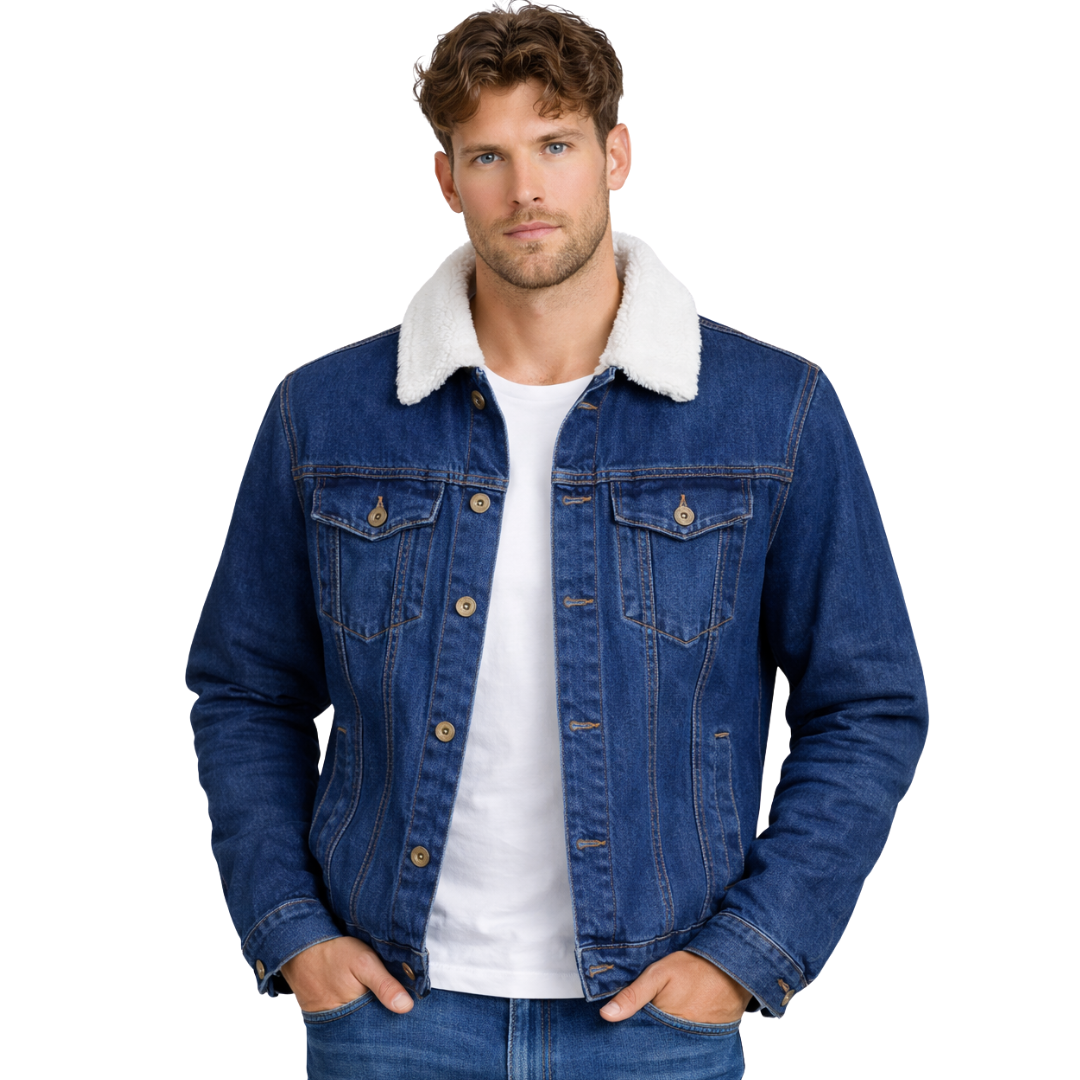 Vista 2 de CHAQUETA EN JEAN OVEJERO - COLOR: AZUL-CIELO, TALLAS: M